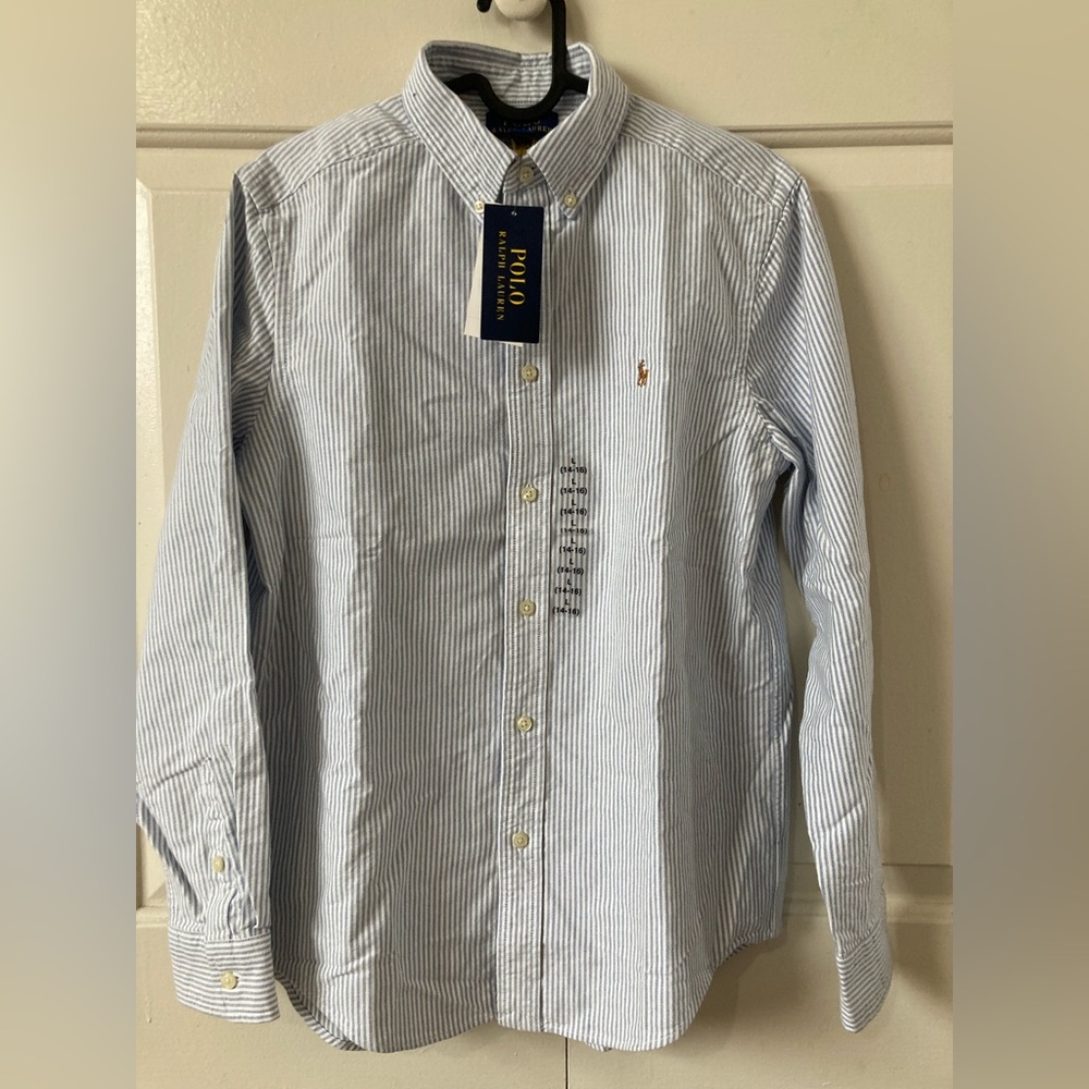 NWT POLO RALPH LAUREN BOYS COTTON OXFORD SHIRTS STRIPED